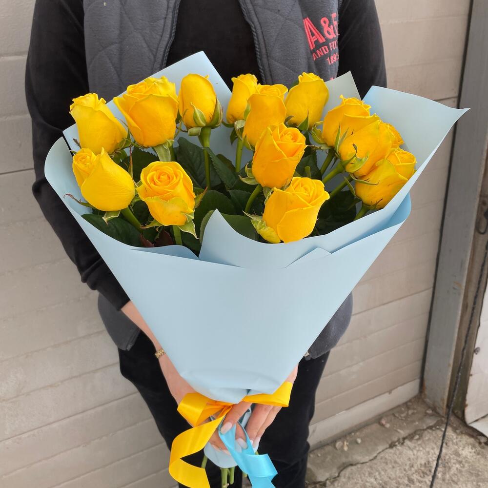 15 gelbe rosen